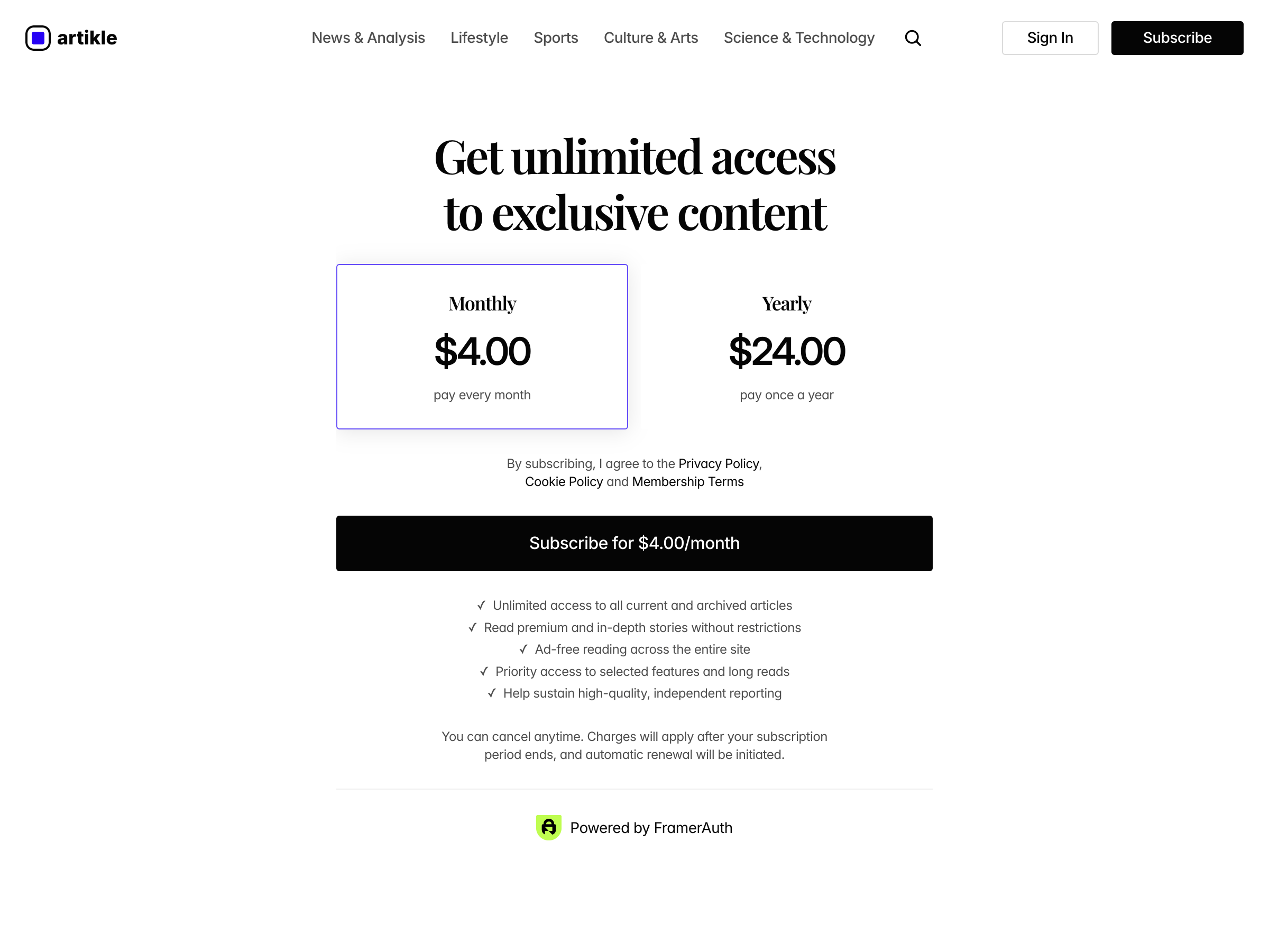 Screenshot 1 of Artikle