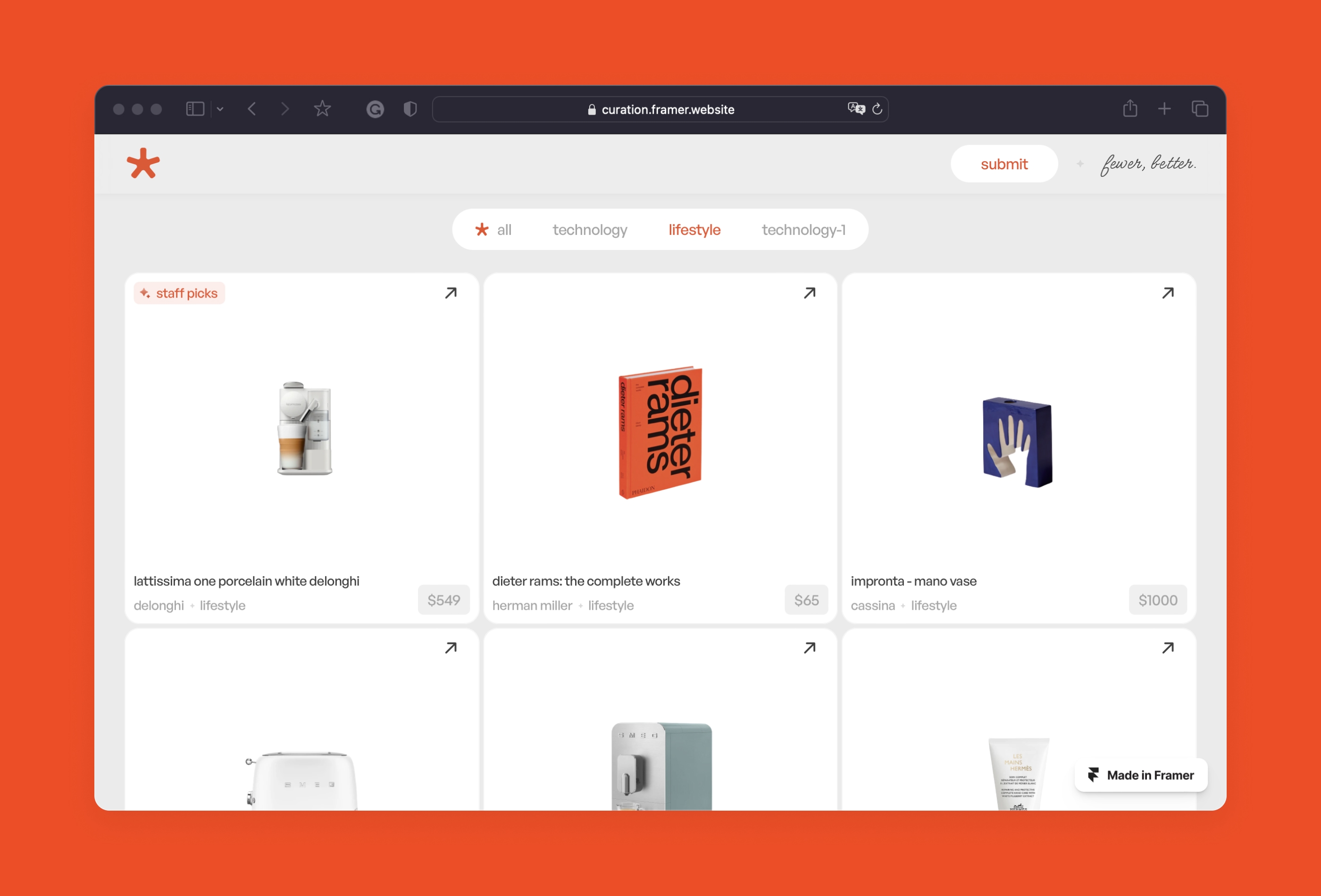 Screenshot 1 of Curation
