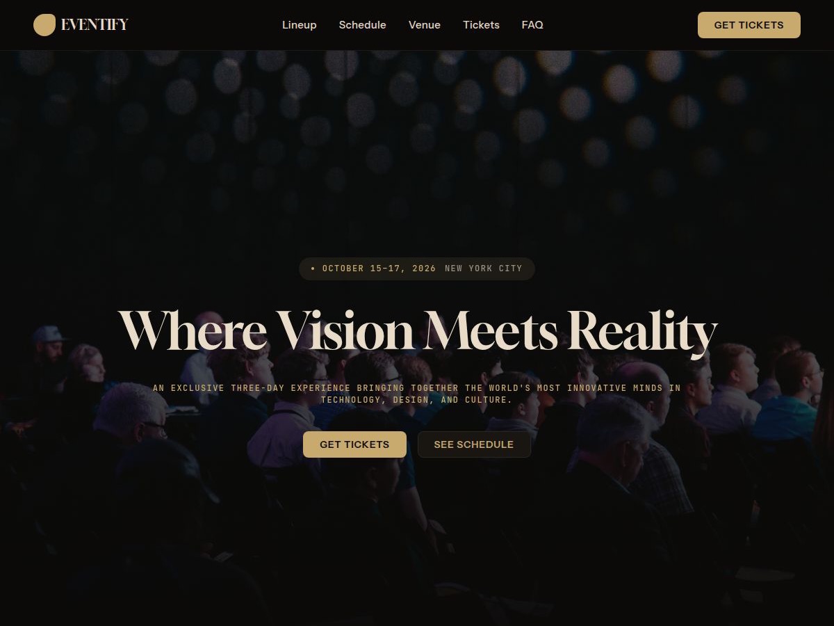 Screenshot 1 of Eventify Template