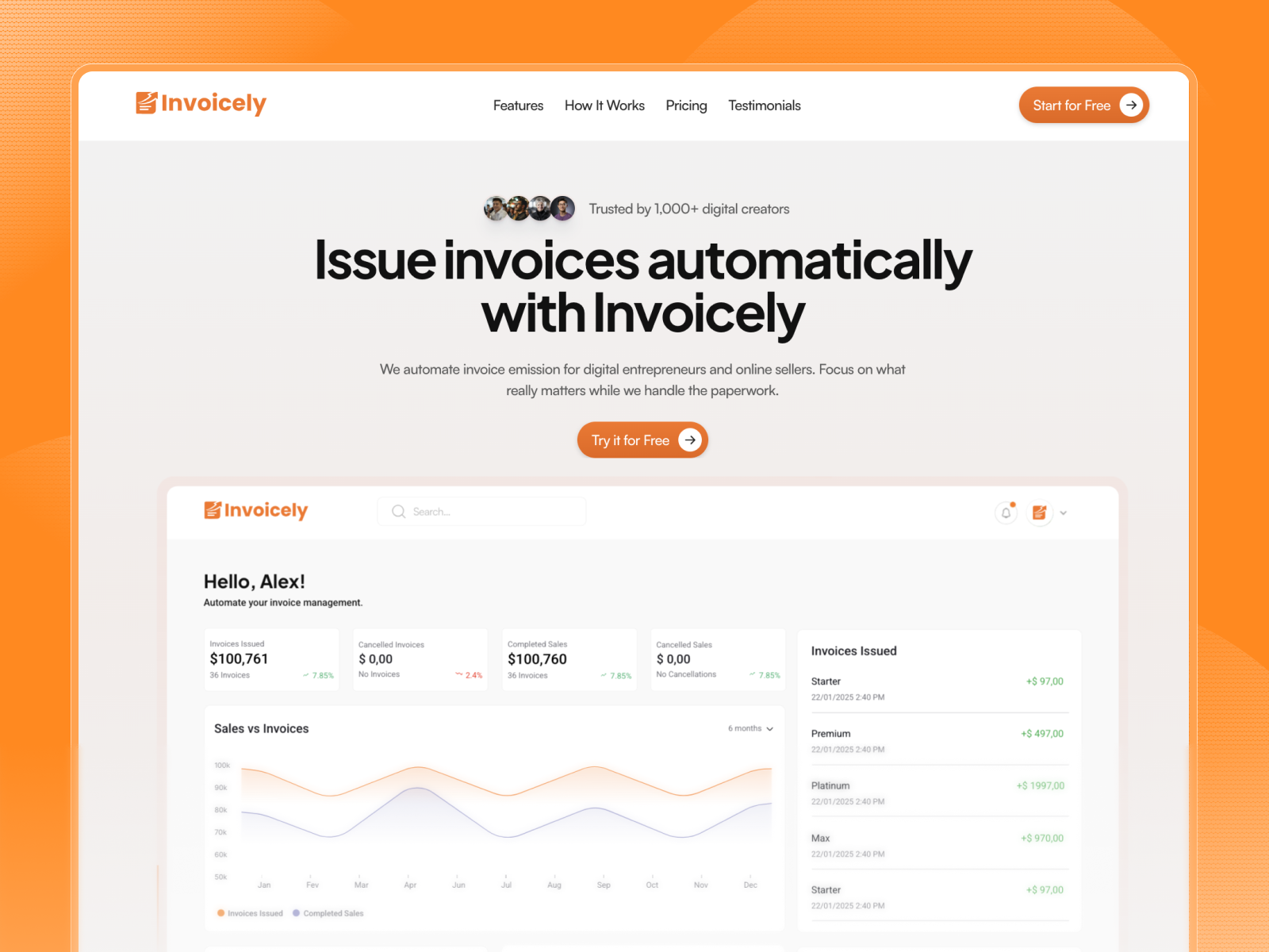 Screenshot 1 of InvoicelyAI