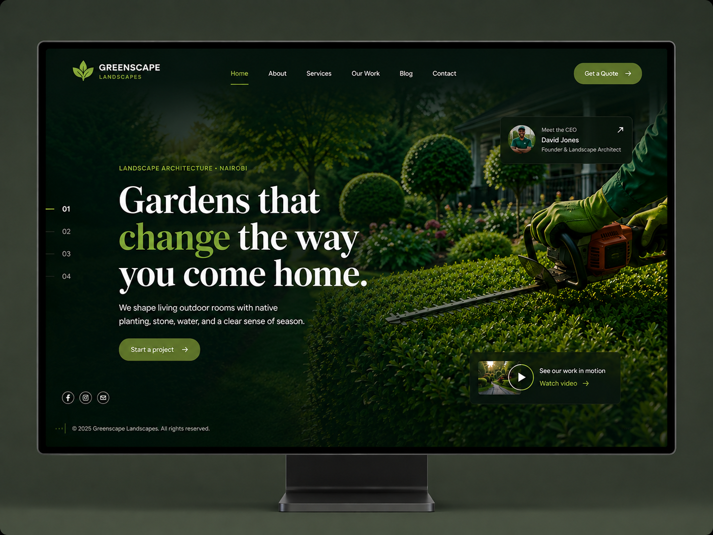 Screenshot 1 of Landscapers Website