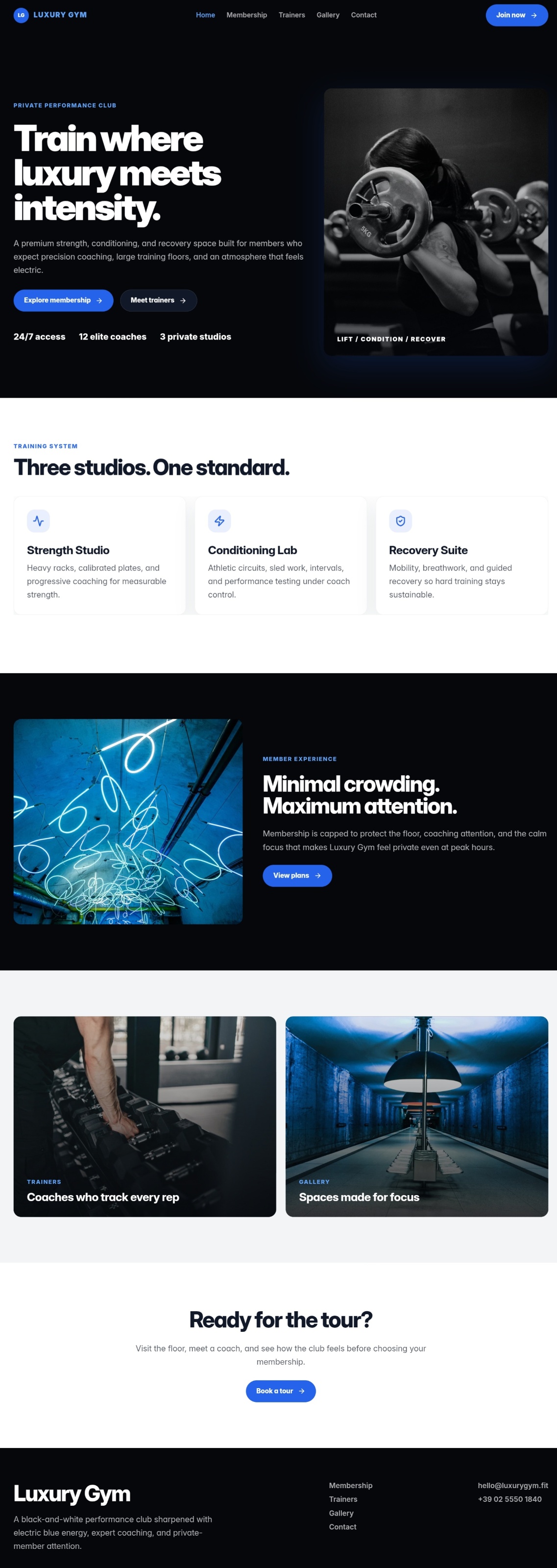 Screenshot 1 of Luxury Gym Template