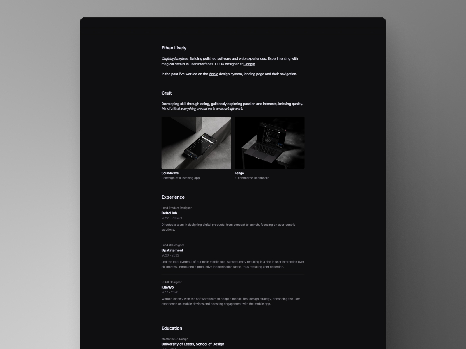 Screenshot 1 of Noir Profile