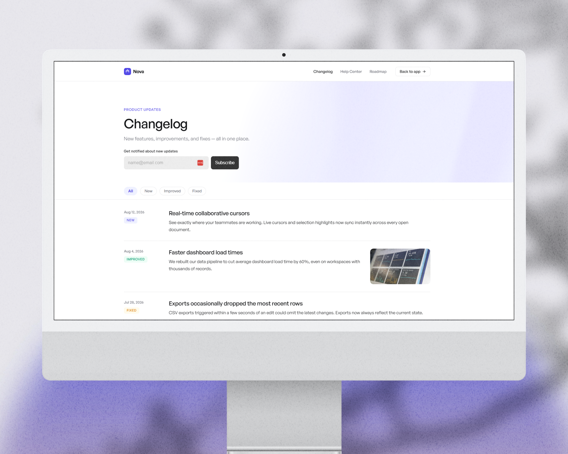 Screenshot 1 of Nova Log