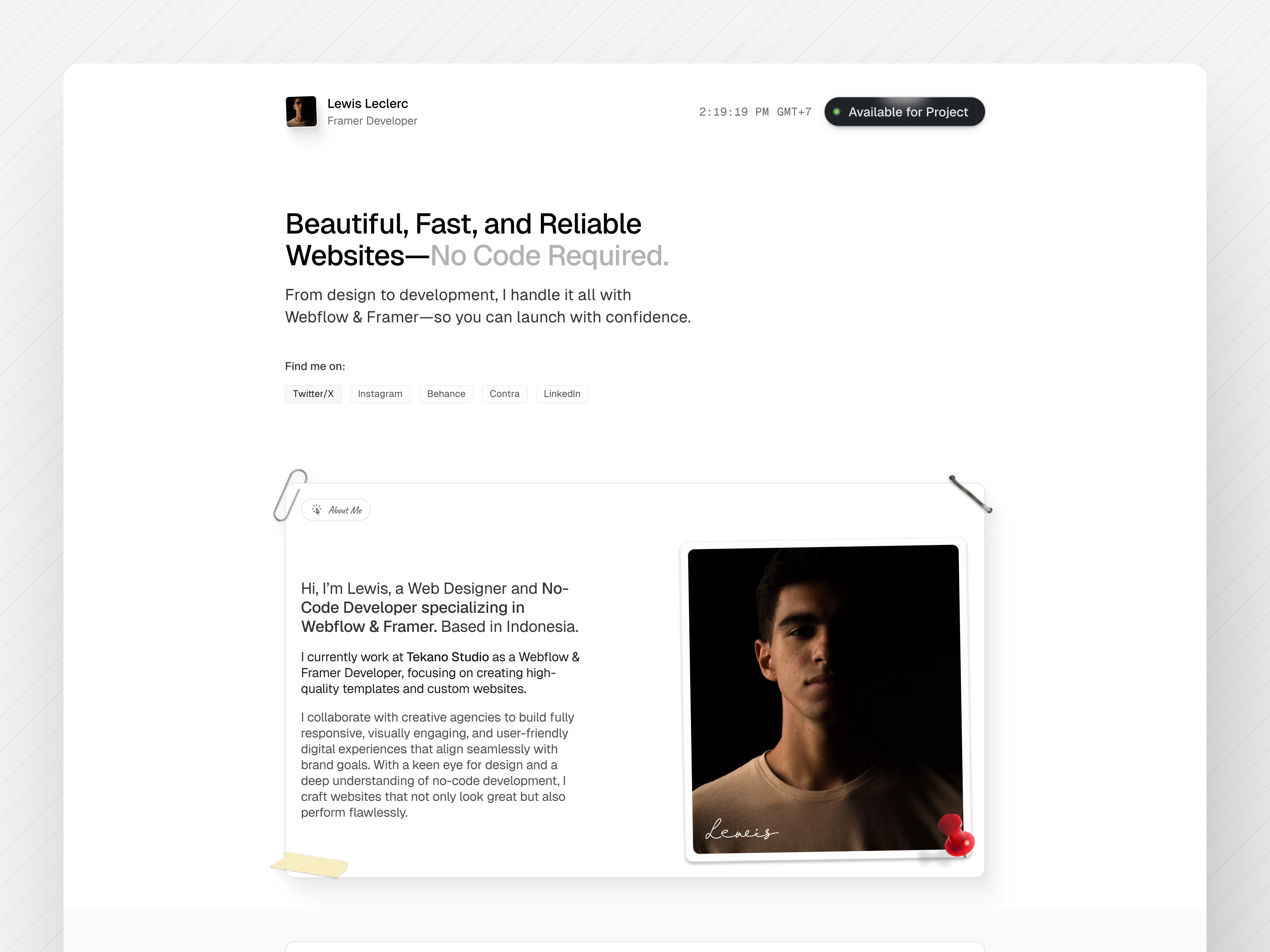 Screenshot 1 of Simplyfolio Template