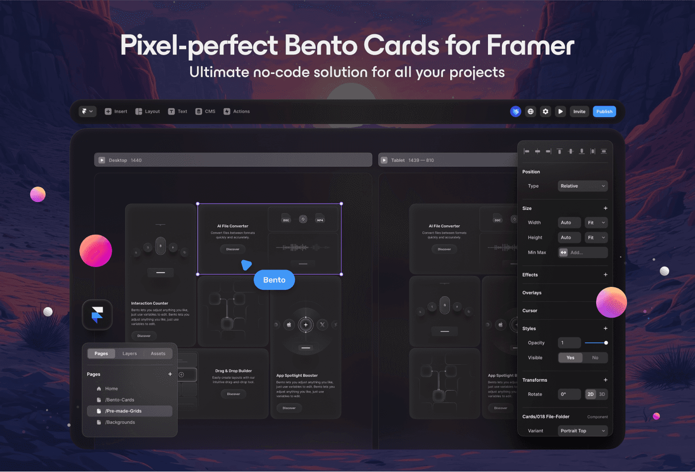 Screenshot 2 of UI8 Bento Cards