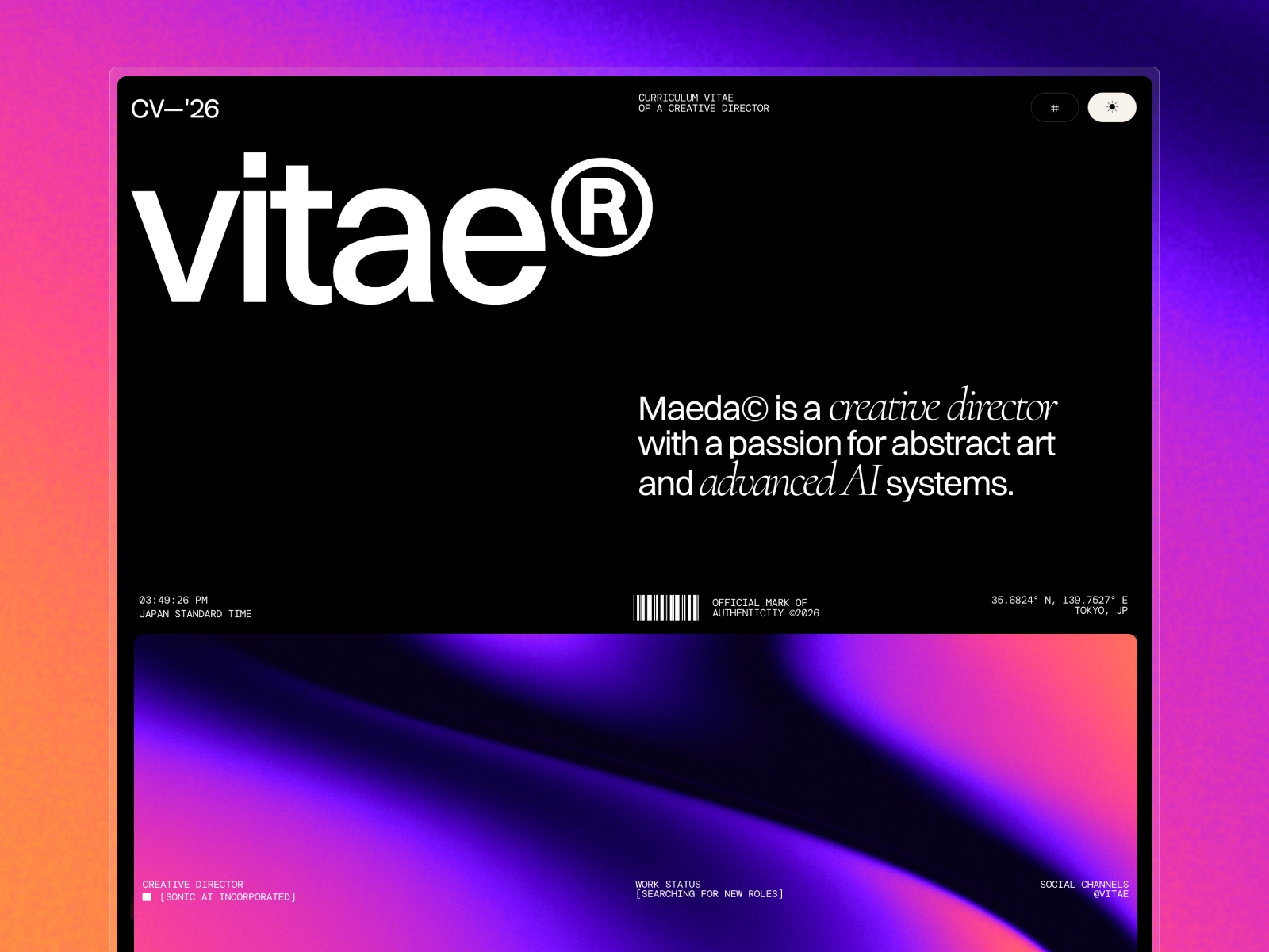 Screenshot 1 of Vitae CV