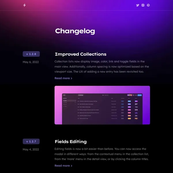 Screenshot 1 of Changelog
