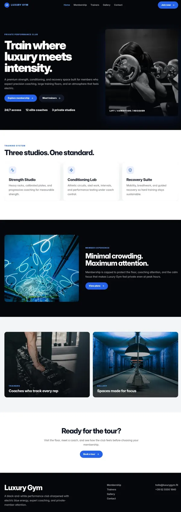 Screenshot 1 of Luxury Gym Template