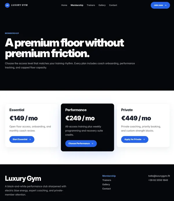 Screenshot 2 of Luxury Gym Template