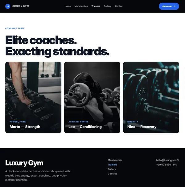 Screenshot 3 of Luxury Gym Template