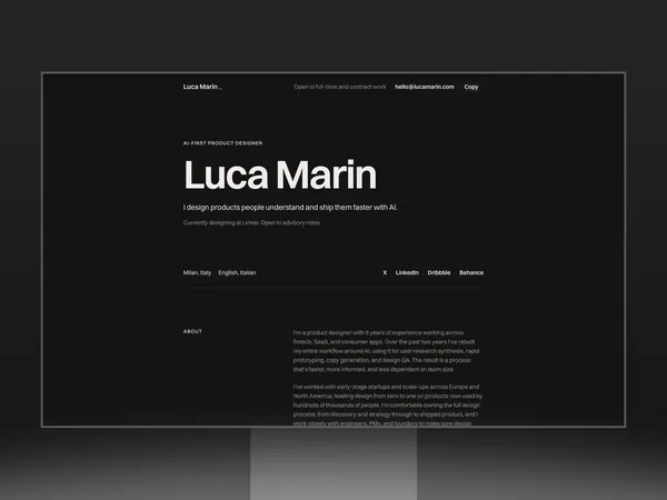 Screenshot 1 of Promptfolio Noir
