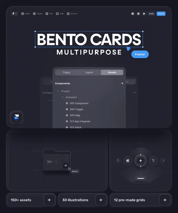 Screenshot 1 of UI8 Bento Cards
