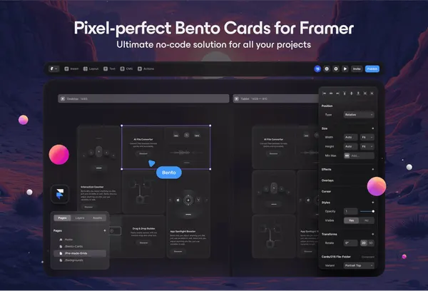 Screenshot 2 of UI8 Bento Cards
