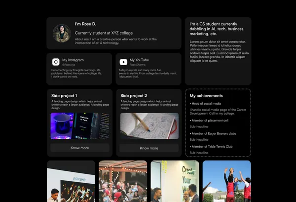 Screenshot 1 of Website for students