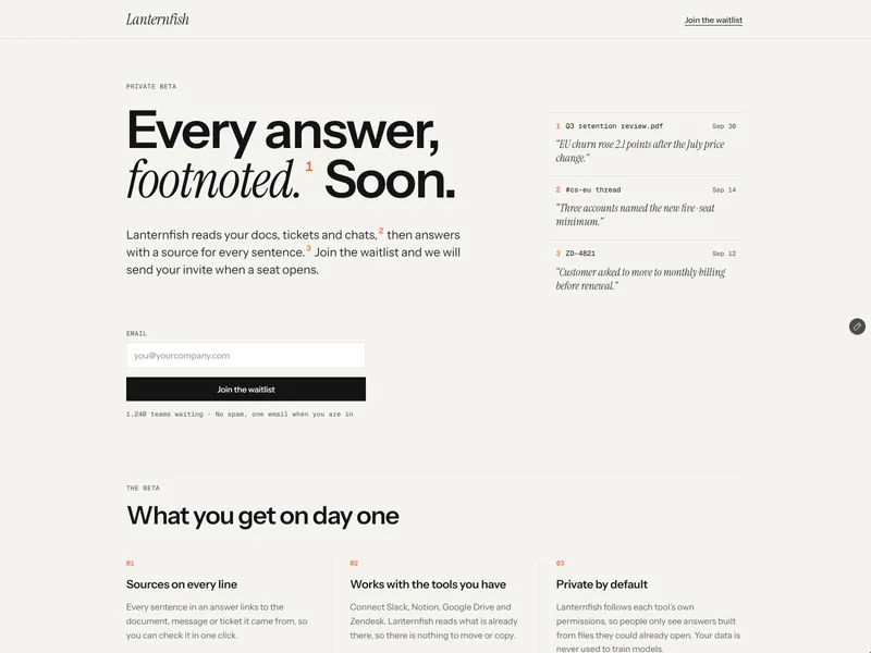 Footnote Waitlist